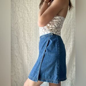 Y2K GAP Denim Wrap Skirt with Pocket – Snap Waist Detail